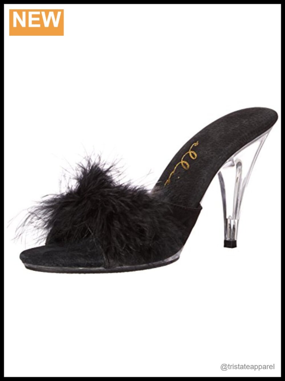 Platform Sandals with 4in Heel and Marabou Detail